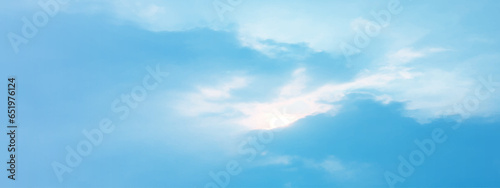 Fototapeta Naklejka Na Ścianę i Meble -  sky, blue, cloud, clouds, nature, day, white, air, heaven, weather, cloudscape, light, sun, cloudy, summer, clear, high, atmosphere, sunlight, beauty, beautiful, outdoors, space, landscape, color