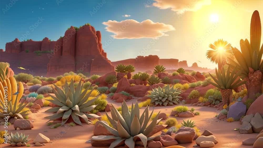 desert full of beautiful cactus flowers during the day