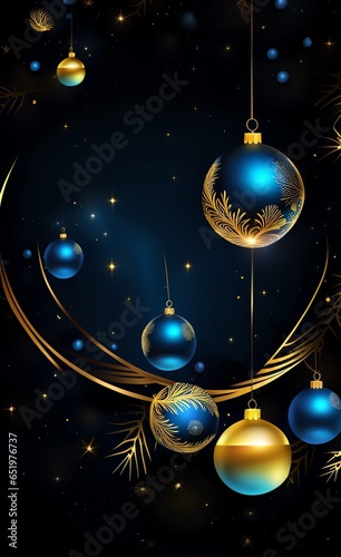 New Year, Christmas - Christmas tree and Christmas decorations, festive background - AI generative art
