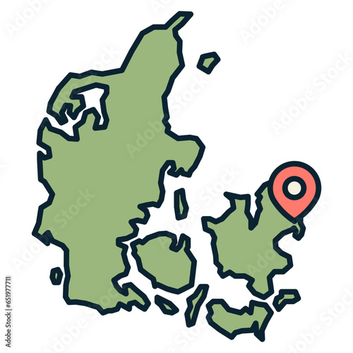 denmark map illustration