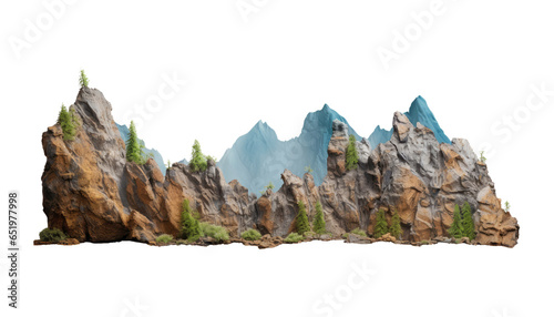 mountain isolated on transparent background cutout