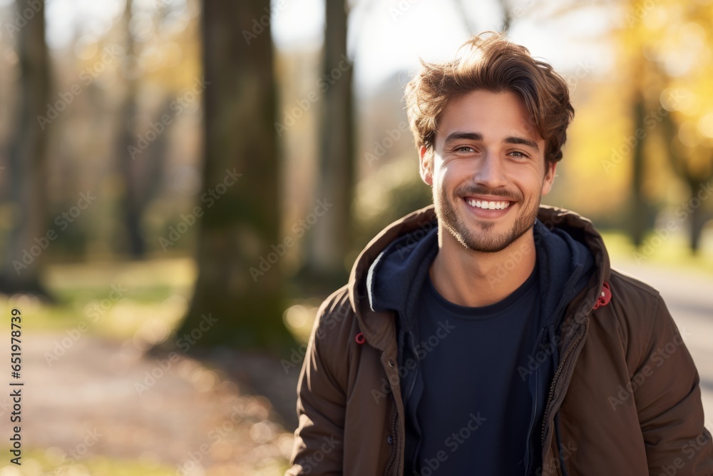 Young bearded man smiling confident standing at the park. Young bearded man smiling confident standing at the park.