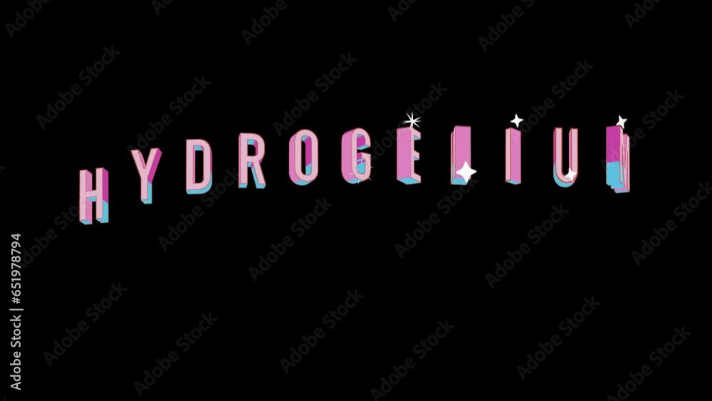 Bright letters jump merrily in the inscription HYDROGENIUM Element of periodic table. Retro. Alpha channel black. In-Out looped. Alpha BW at the end. Looped from frame 120 to 240, Alpha BW at the end Bright letters jump merrily in the inscription HYDROGENIUM Element of periodic table. Retro. Alpha channel black. In-Out looped. Alpha BW at the end. Looped from frame 120 to 240, Alpha BW at the end