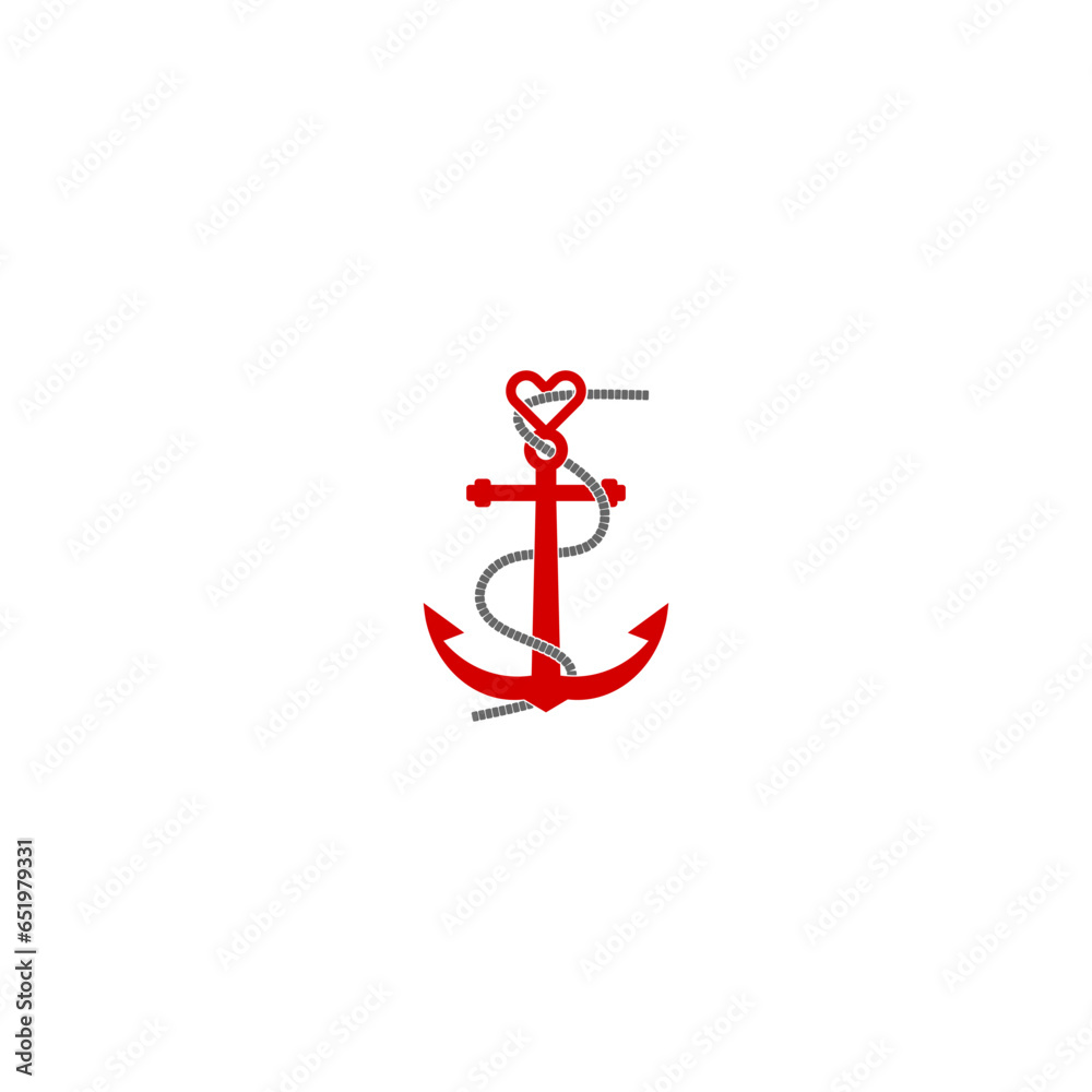 Love anchor logo icon isolated on white background Love anchor logo icon isolated on white background