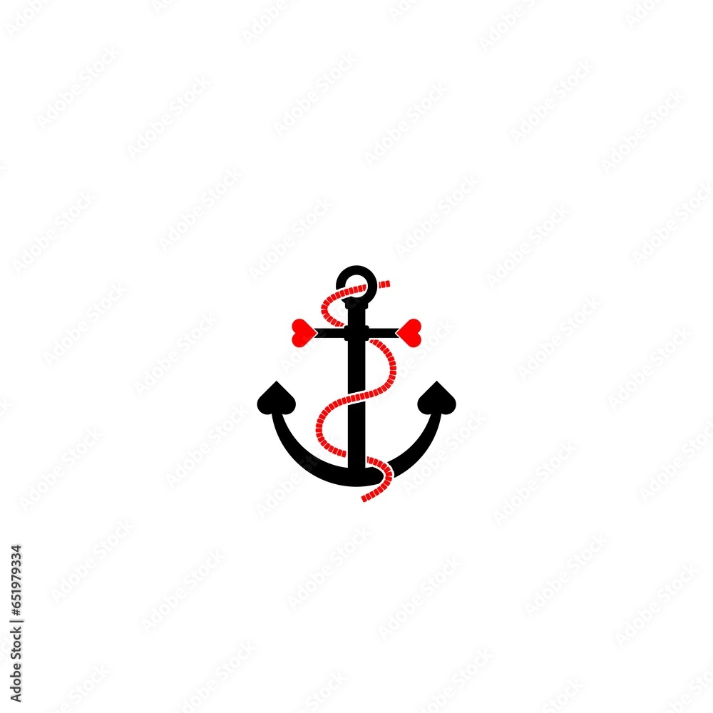 Love anchor logo icon isolated on white background