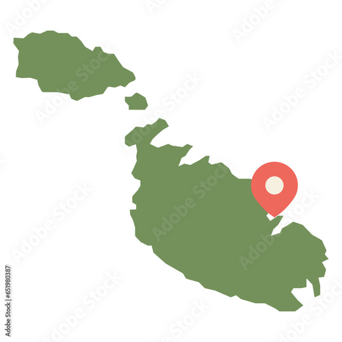 malta flat map