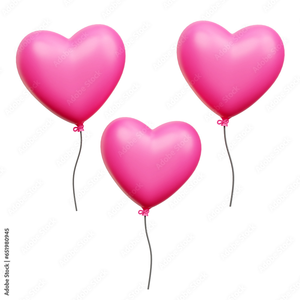 Love Balloon 3d Icon Illustrations