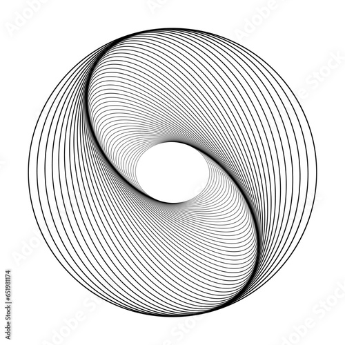 Swirling modern geometric element. Illusion effect spiral background. Tunnel abstract. Design with stroke, lines and flow. 3D tunnel grid