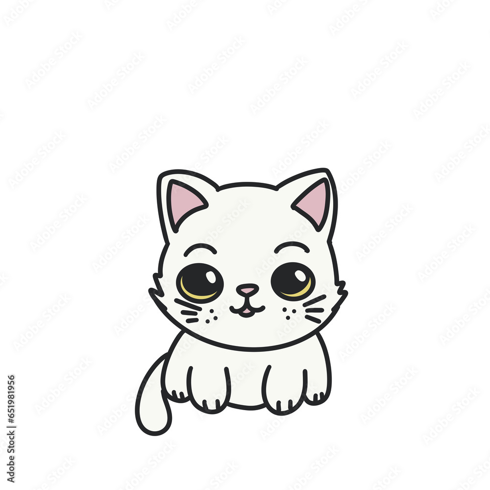 Cute cat, illustration 