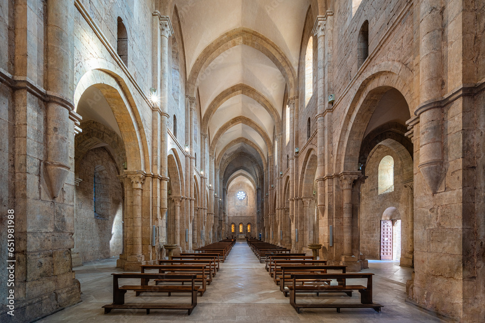Interior view from the marvelous Fossanova Abbey near the city of Priverno, in the province of Latina, Lazio, italy. 
