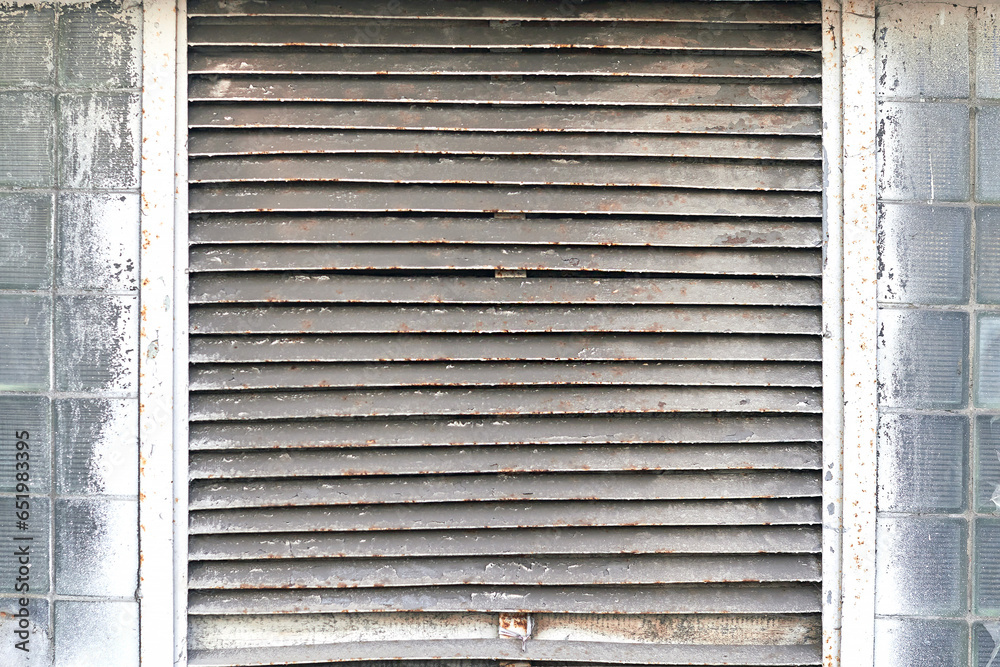 Close up of old metal ventilation grille. Texture and background.