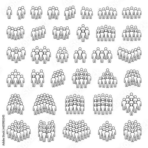 Zestaw ikon ludzi. Symbol tłumu.