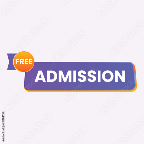 Free admission Tag Abstract Shape for educational banner