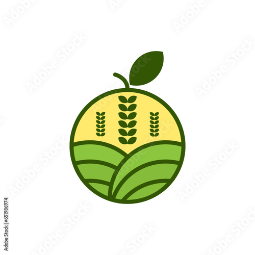 Garden fruit logo symbol vector.
