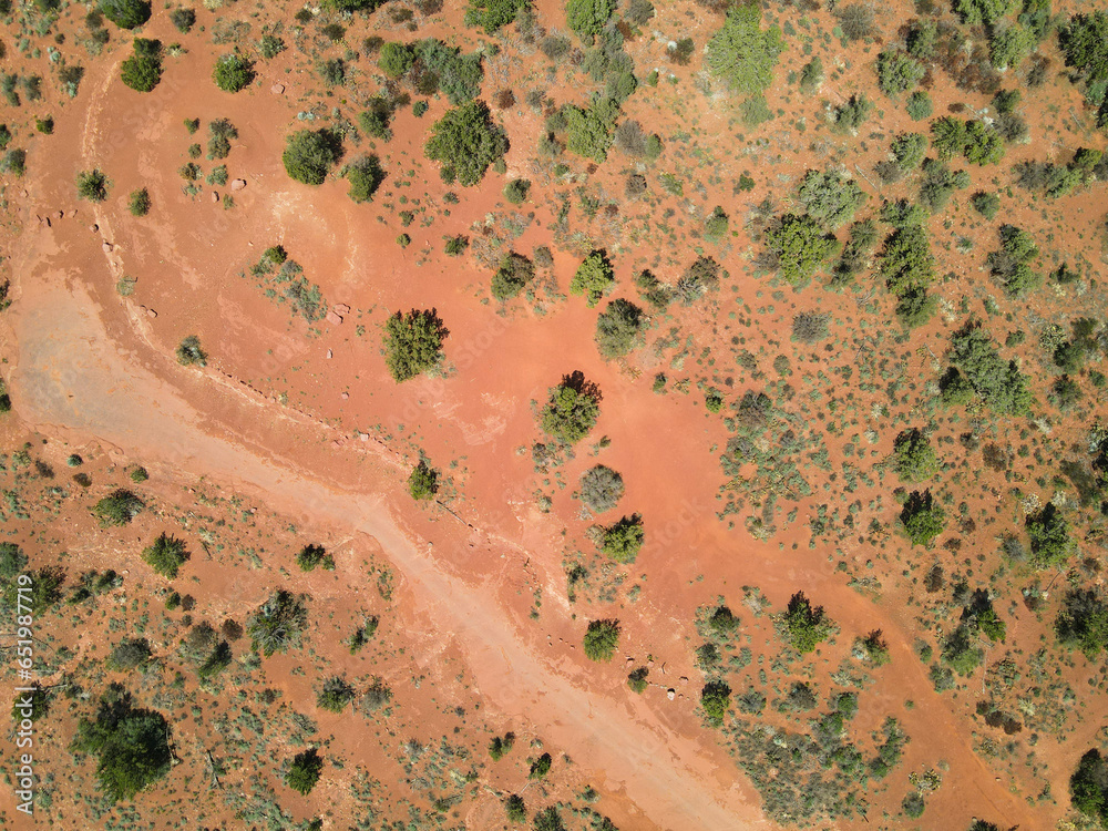 Red Sedona Desert: Birds Eye Aerial Photo