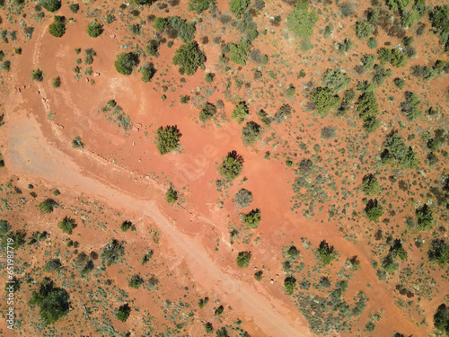 Obraz na płótnie Red Sedona Desert: Birds Eye Aerial Photo w salonie