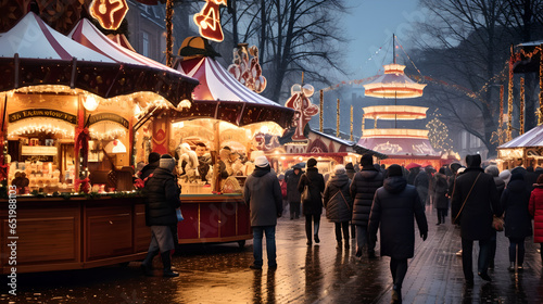 Carolers, Children, and Christmas Charm: Nightfall's Market Melody