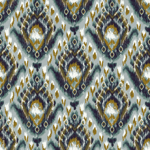 Ethnic ikat chevron pattern background Traditional pattern on the fabric in Indonesia and other Asian countries.