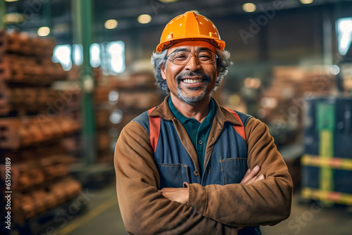 confident factory worker with arms crossed