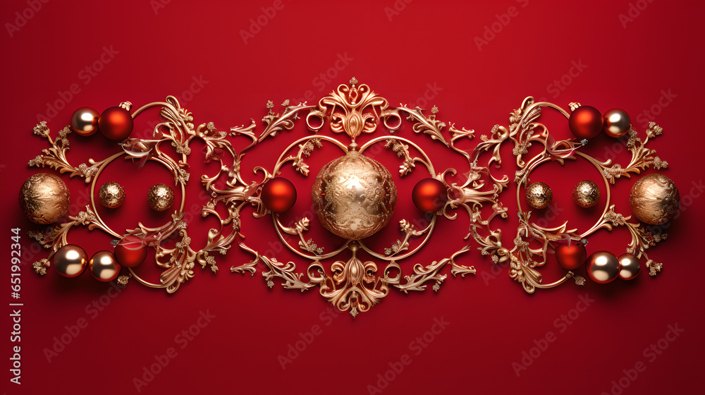 Scarlet Scenes: Overhead Elegance of Christmas Ornaments
