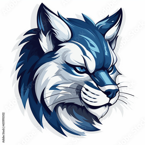 wildcat head profile illustration isolated on white