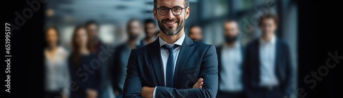 Confident Ceo With Warm Smile, Leading Success Panoramic Banner