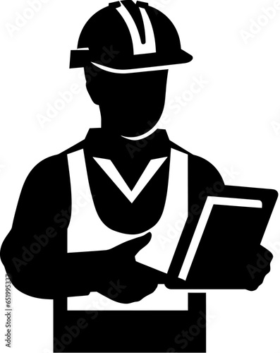 Engineer with tablet icon