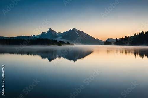 sunrise over lake