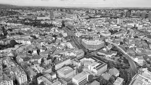 Photography Aerial view of Bratislava city skyline on a summer afternoon, Slovakia