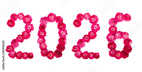 Inscription 2026 from fresh pink and red roses.
Happy New Year.