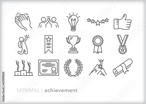 Set of achievement icons to celebrate accomplishments and milestones