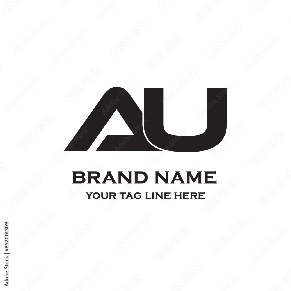 AU letter logo.Alphabet letters Initials Monogram logo. backround with white. AU letter logo.Alphabet letters Initials Monogram logo. backround with white.