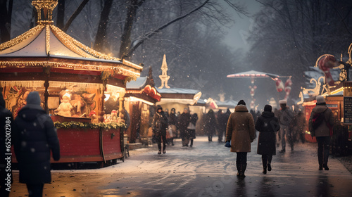 Winter's Glow: Festive Wares, Cozy Shoppers, and Carousel Delights