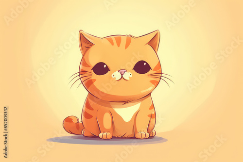 Cute Funny Orange Cartoon Cat
