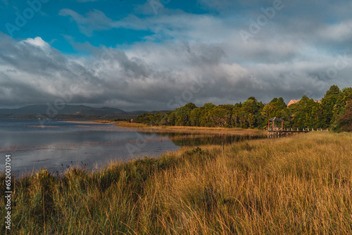 landscape with clouds on chiloe in chile