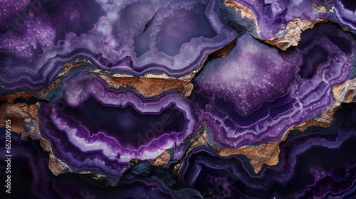 Amethyst purple marble stone with bronze vein. A vivid graphite-textured geode wallpaper background