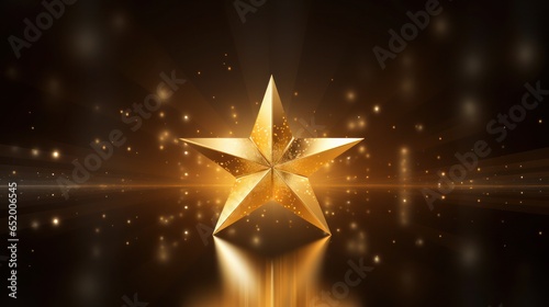 Abstract golden Christmas star  generative ai