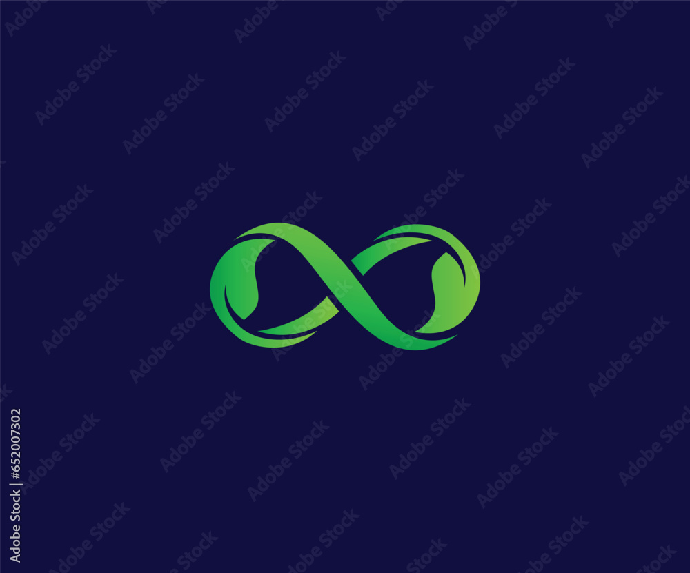 Infinity Icon with Leaf , Leaf infinity shape logo template Infinity Icon with Leaf , Leaf infinity shape logo template
