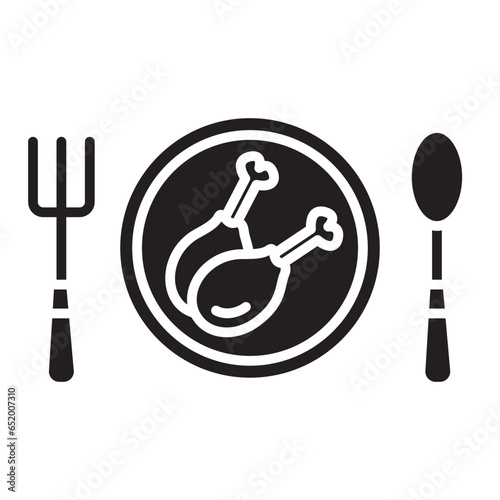 Turkey thighs on plate icon