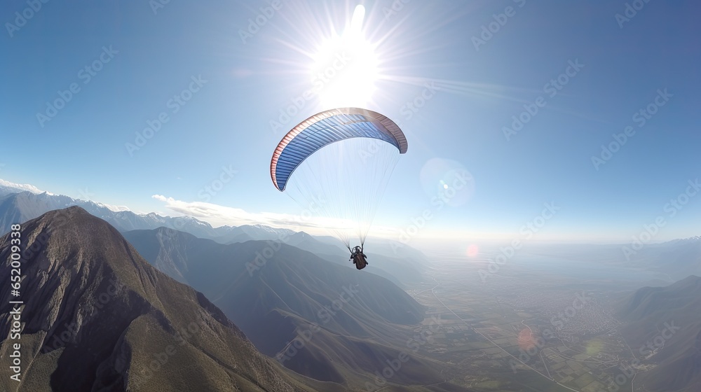  Paraglider Soaring in the Skies Capturing Surreal Mountain Scenery