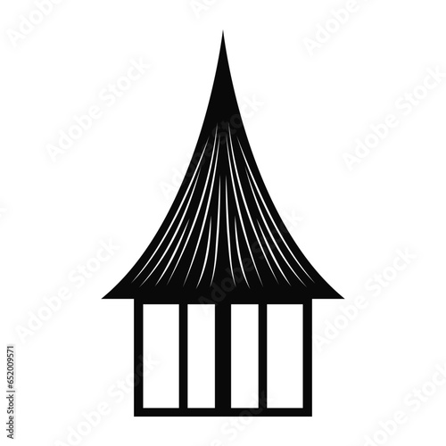 Black Halloween House Vector Icon - Spooky Haunted House Illustration