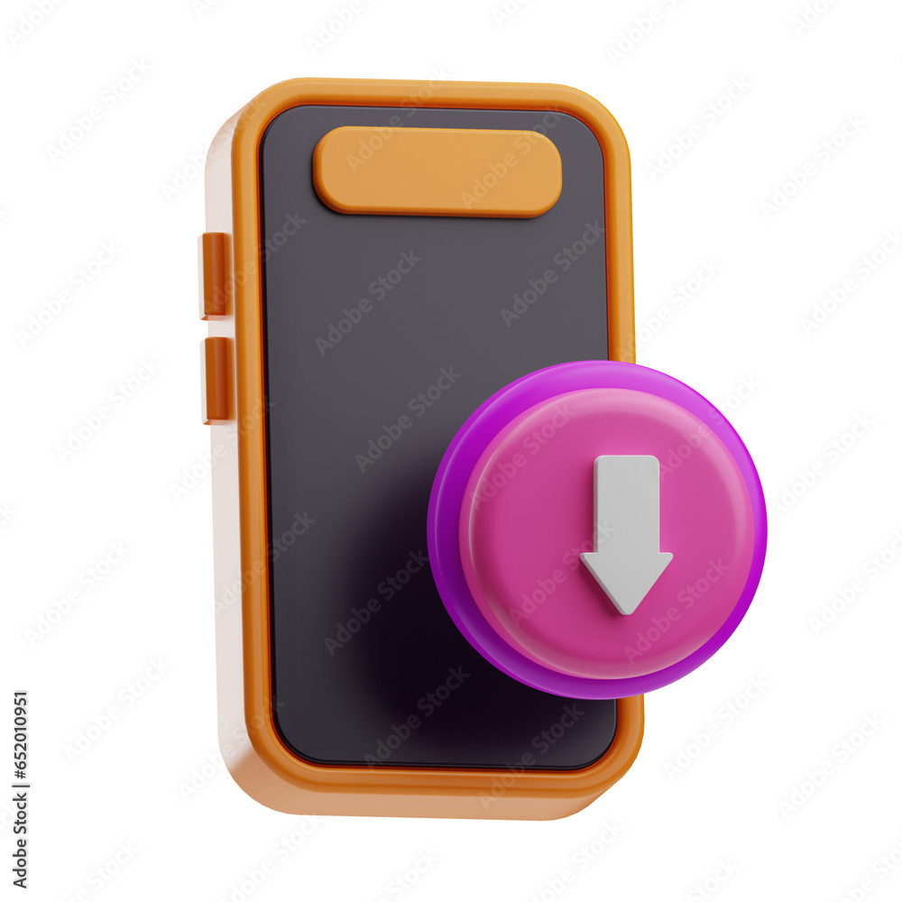 podcast download 3d illustration