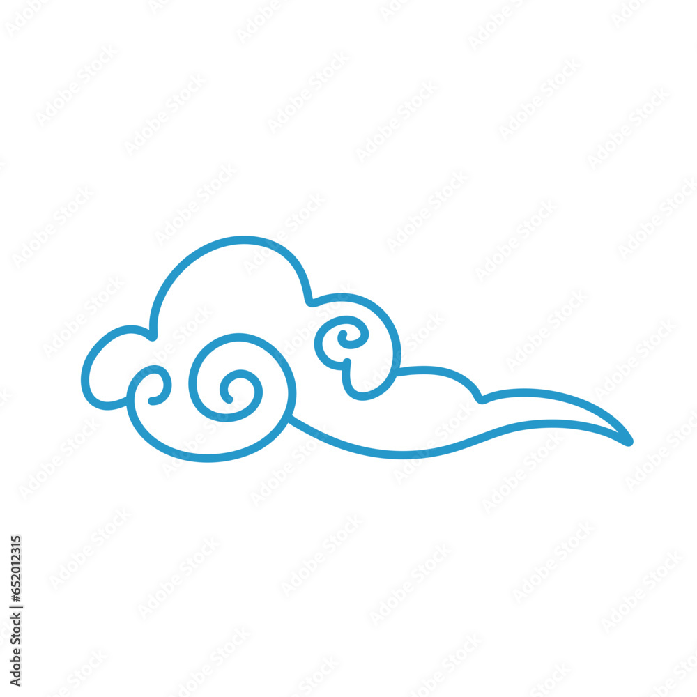 Blue clouds in Chinese style. Vector illustration Blue clouds in Chinese style. Vector illustration