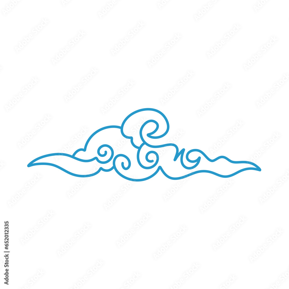 Blue clouds in Chinese style. Vector illustration Blue clouds in Chinese style. Vector illustration
