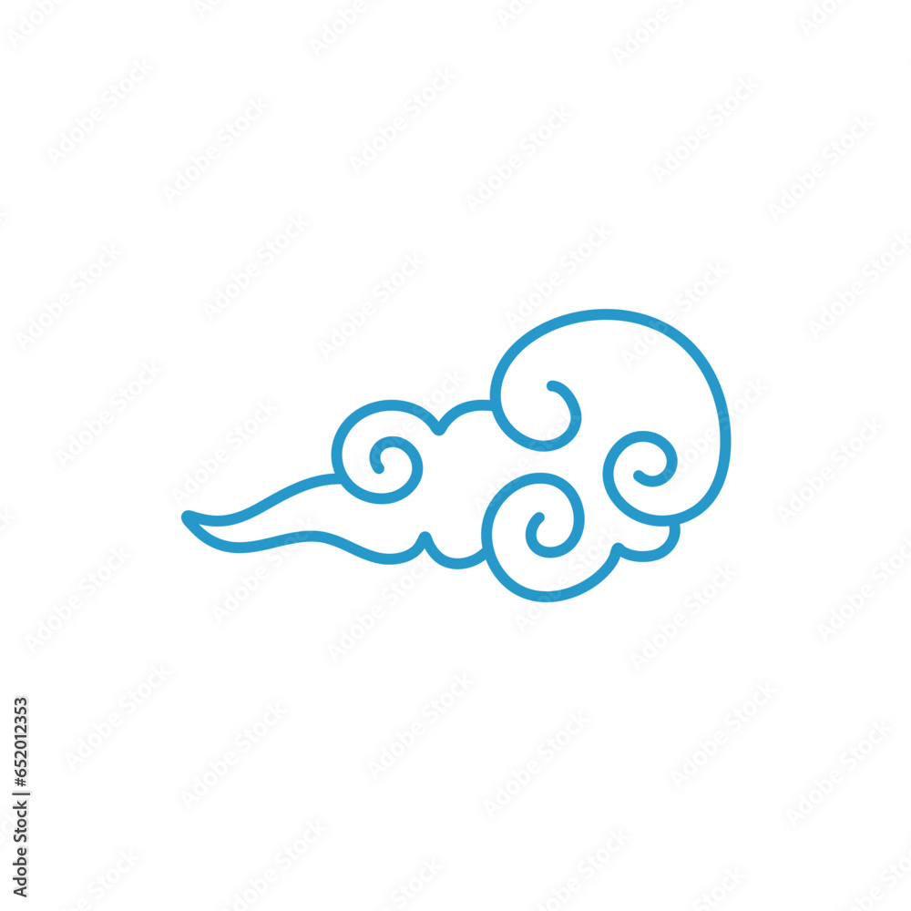 Blue clouds in Chinese style. Vector illustration Blue clouds in Chinese style. Vector illustration