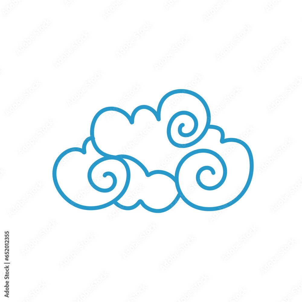 Blue clouds in Chinese style. Vector illustration Blue clouds in Chinese style. Vector illustration