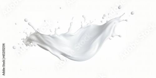 A White Milk Wave Splash With Splatters And Drops Presented As A Cutout On A Background