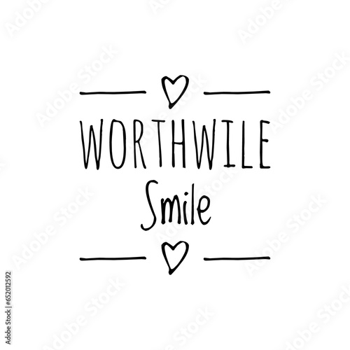 Cuadro en lienzo ''Worthwhile smile'' Quote Illustration