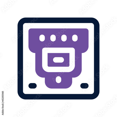 ethernet port dual tone icon. vector icon for your website, mobile, presentation, and logo design.