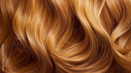 Lively golden brown hair on a gray background